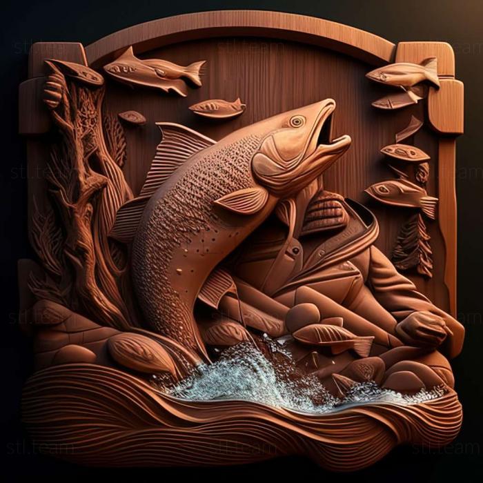 3D модель Ловит рыбу (STL)